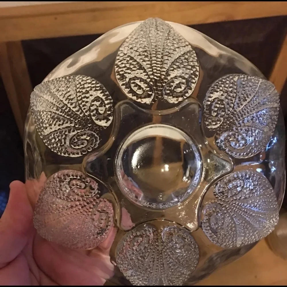 Vintage 1970s Leaf Glass Candy Bowl